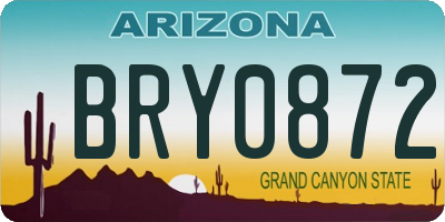 AZ license plate BRY0872