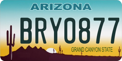 AZ license plate BRY0877