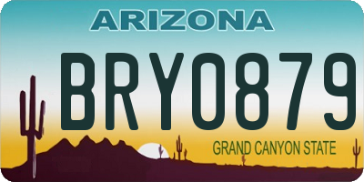 AZ license plate BRY0879