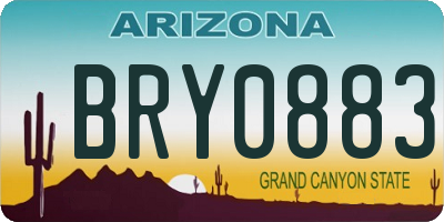AZ license plate BRY0883