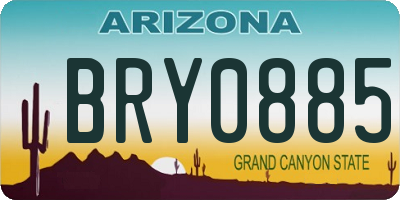 AZ license plate BRY0885