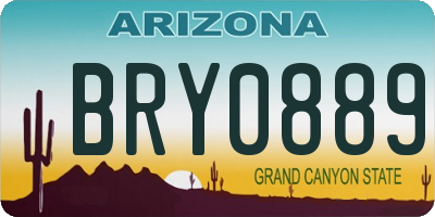 AZ license plate BRY0889