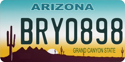 AZ license plate BRY0898