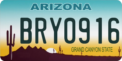 AZ license plate BRY0916