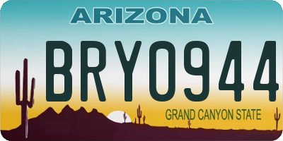 AZ license plate BRY0944