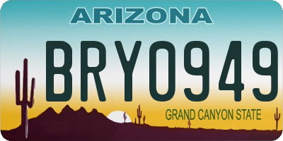 AZ license plate BRY0949