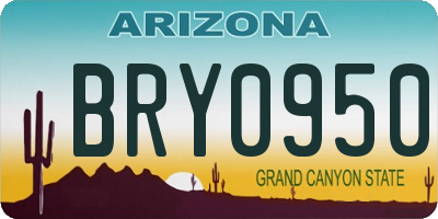 AZ license plate BRY0950