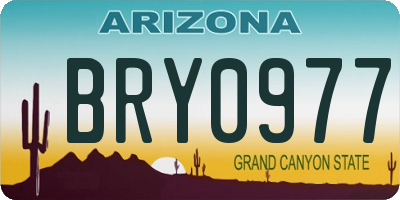AZ license plate BRY0977