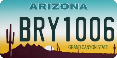 AZ license plate BRY1006