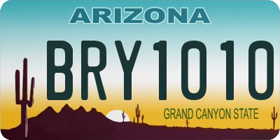 AZ license plate BRY1010
