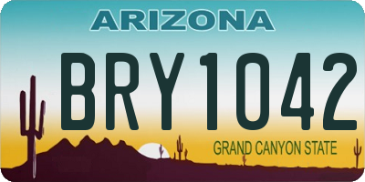 AZ license plate BRY1042