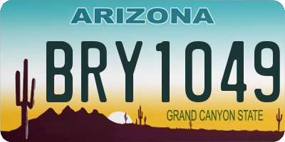 AZ license plate BRY1049