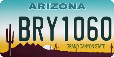 AZ license plate BRY1060