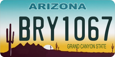 AZ license plate BRY1067