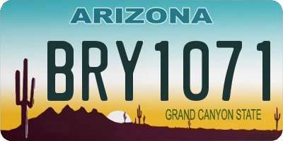 AZ license plate BRY1071