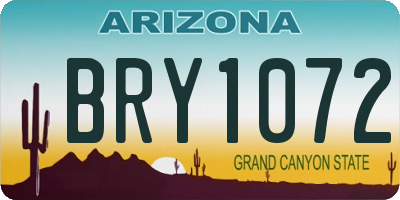 AZ license plate BRY1072