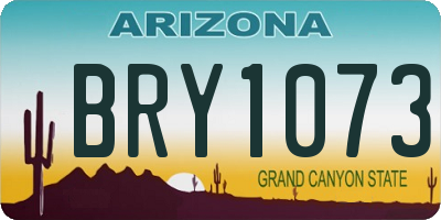 AZ license plate BRY1073