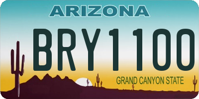 AZ license plate BRY1100
