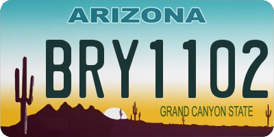 AZ license plate BRY1102