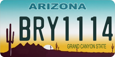 AZ license plate BRY1114