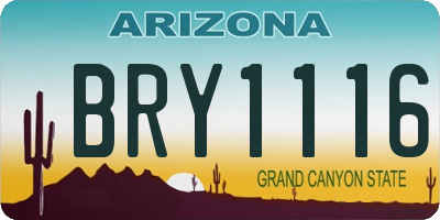 AZ license plate BRY1116