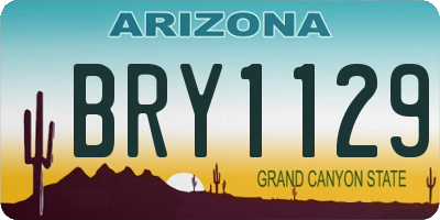 AZ license plate BRY1129