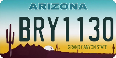 AZ license plate BRY1130