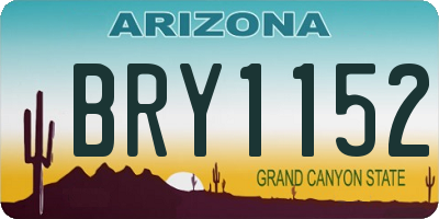 AZ license plate BRY1152