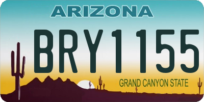 AZ license plate BRY1155