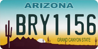 AZ license plate BRY1156