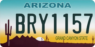 AZ license plate BRY1157