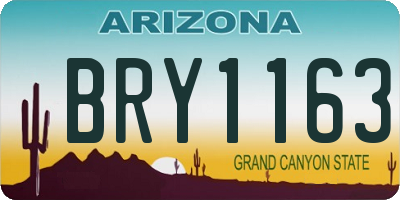 AZ license plate BRY1163