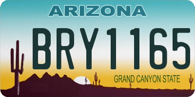 AZ license plate BRY1165