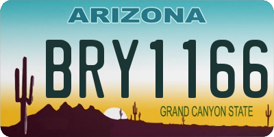 AZ license plate BRY1166