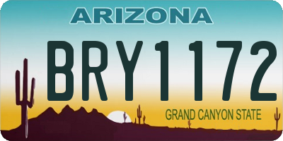 AZ license plate BRY1172