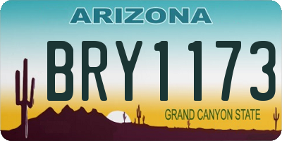 AZ license plate BRY1173