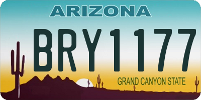 AZ license plate BRY1177