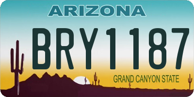 AZ license plate BRY1187