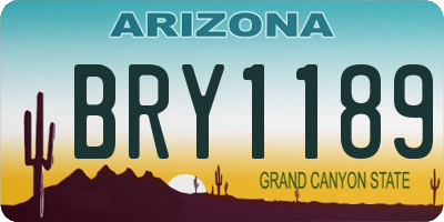 AZ license plate BRY1189