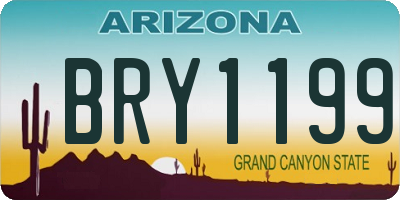 AZ license plate BRY1199