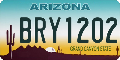 AZ license plate BRY1202