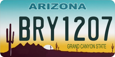 AZ license plate BRY1207