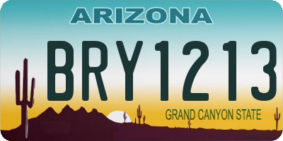 AZ license plate BRY1213