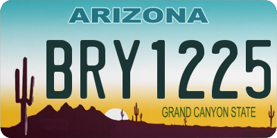 AZ license plate BRY1225