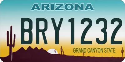 AZ license plate BRY1232