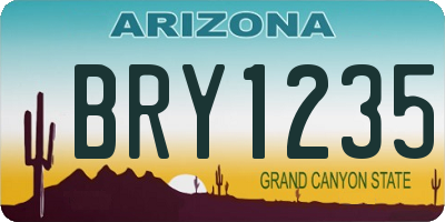 AZ license plate BRY1235