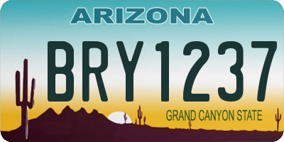 AZ license plate BRY1237