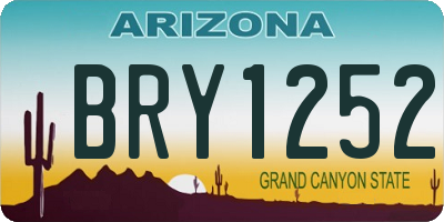 AZ license plate BRY1252