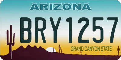 AZ license plate BRY1257