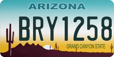 AZ license plate BRY1258